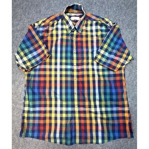 Norm Thompson Mens Size L Short Sleeve Button Up Shirt Imported Cotton